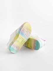 White Rainbow Beaded Chunky Lace-Up Trainers - Image 3 of 6