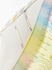 White Rainbow Beaded Chunky Lace-Up Trainers - Image 4 of 6