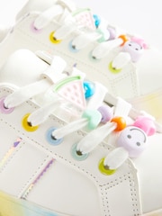 White Rainbow Beaded Chunky Lace-Up Trainers - Image 5 of 6