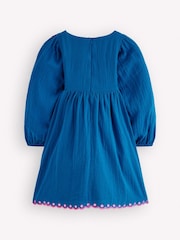 Boden Blue Embroidered Woven Dress - Image 2 of 3
