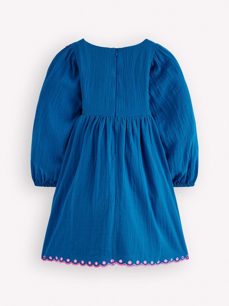 Boden Blue Embroidered Woven Dress - Image 2 of 3