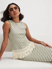 River Island Sleeveless Fringe Striped Tank Top - Slika 1 od 3