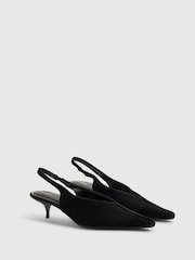 River Island Black Suede Slingback Low Court Heels - Image 3 of 6