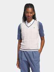 adidas Golf Womens Go-To White Sweater Vest - Image 1 of 7