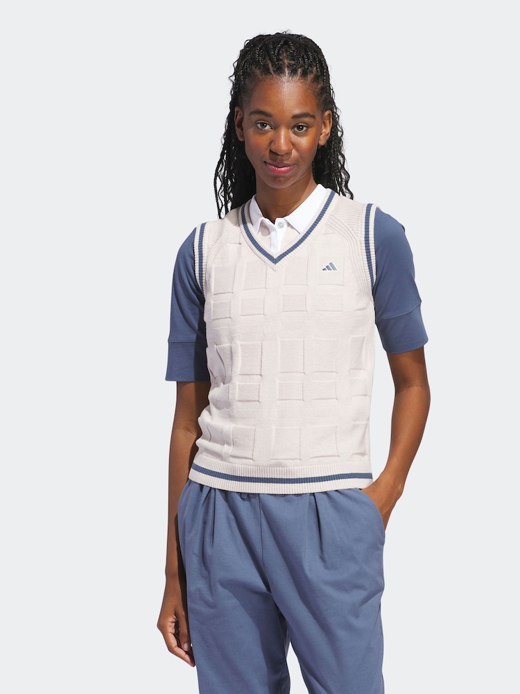 adidas Golf Womens Go-To White Sweater Vest - Image 1 of 7