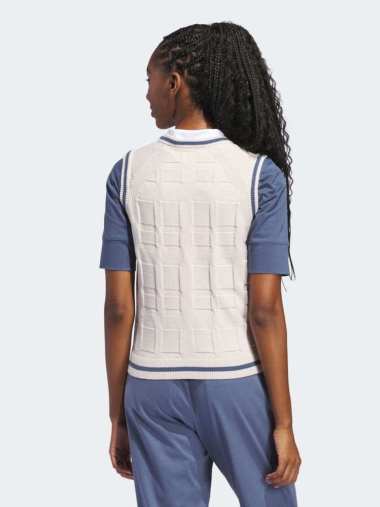 adidas Golf Womens Go-To White Sweater Vest - Image 4 of 7
