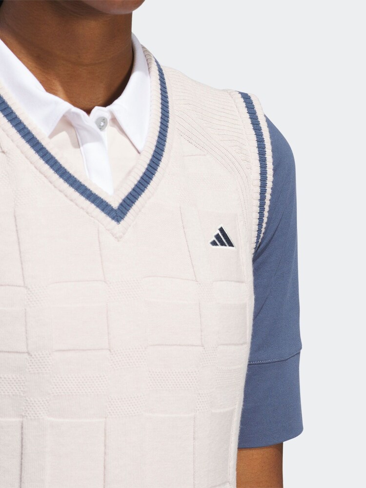adidas Golf Womens Go-To White Sweater Vest - Image 6 of 7