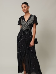 Phase Eight Silver Metallic Petite Brielle Shimmer Maxi Dress - Image 1 of 7