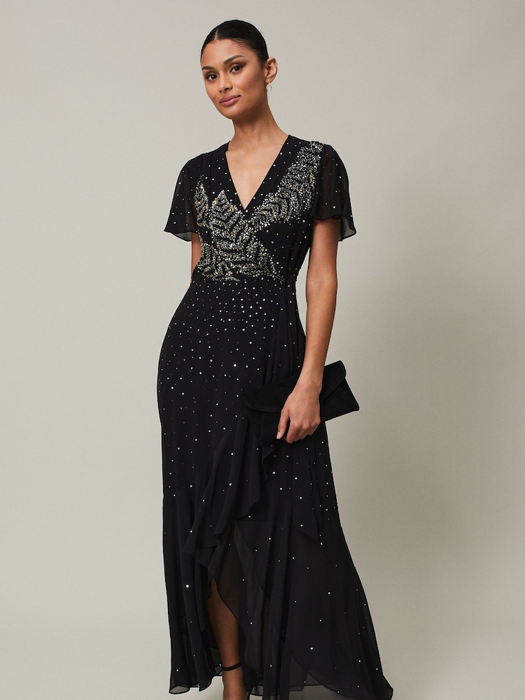 Phase Eight Silver Metallic Petite Brielle Shimmer Maxi Dress - Image 1 of 7