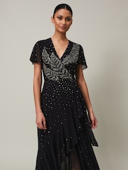 Phase Eight Silver Metallic Petite Brielle Shimmer Maxi Dress - Image 3 of 7
