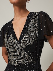 Phase Eight Silver Metallic Petite Brielle Shimmer Maxi Dress - Image 4 of 7