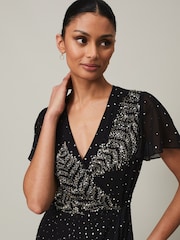 Phase Eight Silver Metallic Petite Brielle Shimmer Maxi Dress - Image 6 of 7
