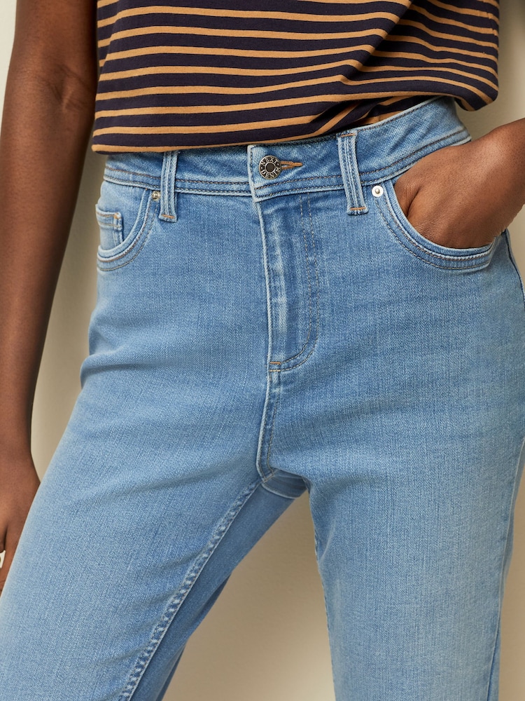 Mid Blue Cropped Slim Jeans - Image 5 of 5