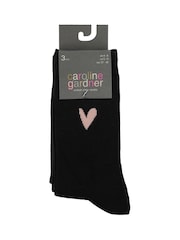 Caroline Gardner Black Signature Heart Socks - Image 2 of 3