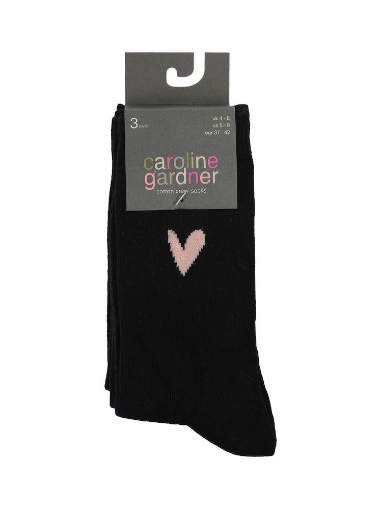 Caroline Gardner Black Signature Heart Socks - Image 2 of 3