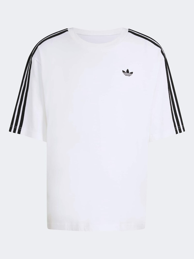 adidas Originals White Adicolor 3 Stripes Oversized T-Shirt - Image 6 of 6 adidas Originals White Adicolor 3 Stripes Oversized T-Shirt - Image 6 of 6