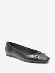 Noir - Ballerines Forever Comfort® en cuir à bout carré - Image 3 of 5