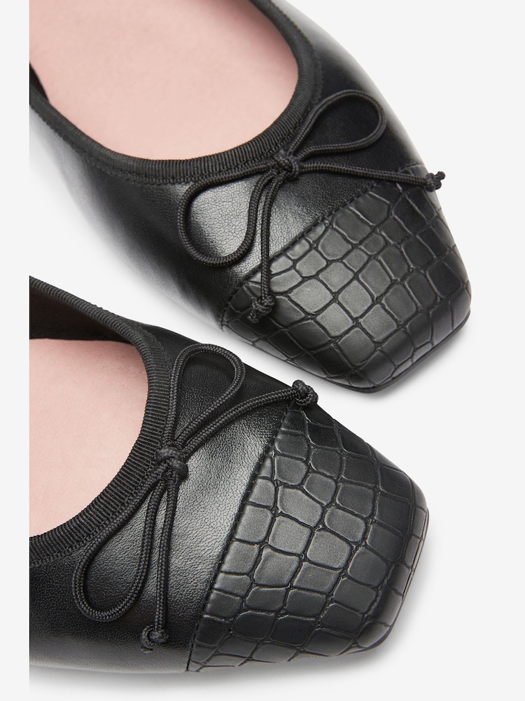 Noir - Ballerines Forever Comfort® en cuir à bout carré - Image 5 of 5