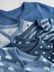 Blue Baby Cotton Sleepsuits 5 Pack (0-2yrs) - Image 10 of 15