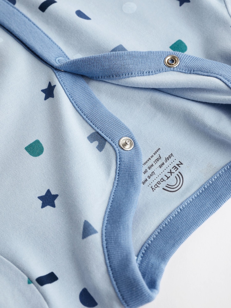 Blue Baby Cotton Sleepsuits 5 Pack (0-2yrs) - Image 11 of 15