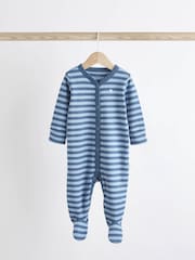 Blue Baby Cotton Sleepsuits 5 Pack (0-2yrs) - Image 5 of 15