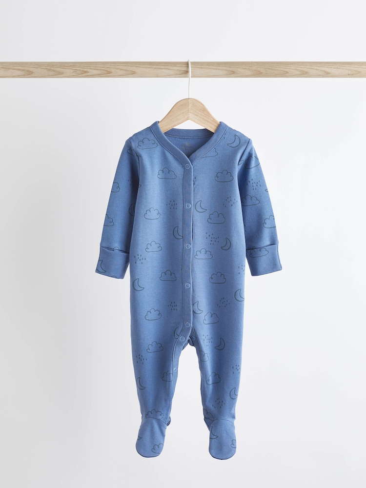 Blue Baby Cotton Sleepsuits 5 Pack (0-2yrs) - Image 6 of 15