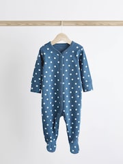 Blue Baby Cotton Sleepsuits 5 Pack (0-2yrs) - Image 7 of 15