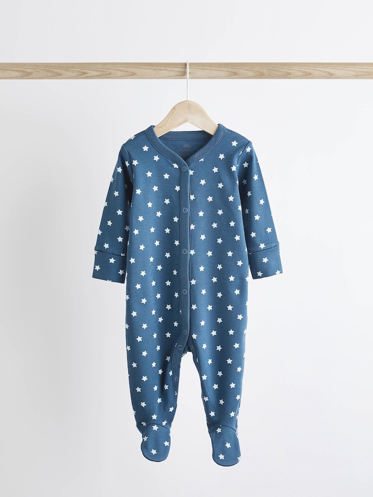 Blue Baby Cotton Sleepsuits 5 Pack (0-2yrs) - Image 7 of 15