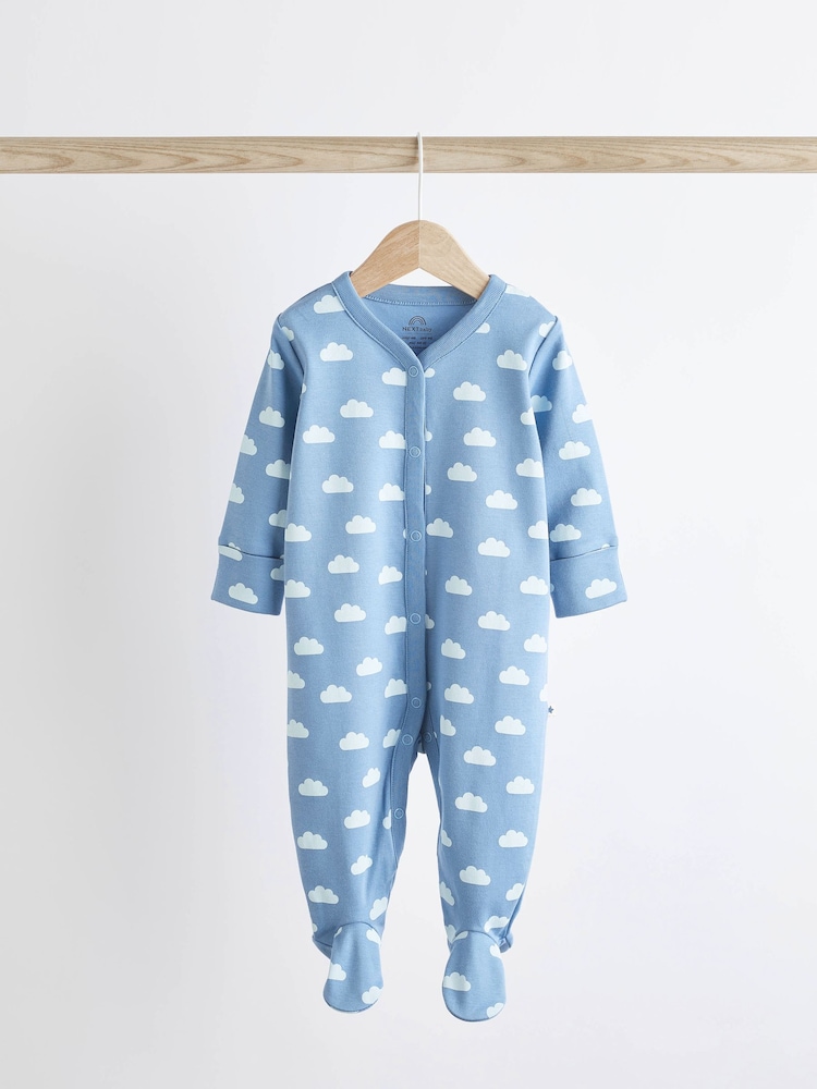 Blue Baby Cotton Sleepsuits 5 Pack (0-2yrs) - Image 9 of 15