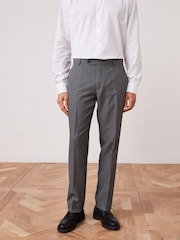 Grey Slim Fit Machine Washable Plain Front Smart Trousers - Image 1 of 6