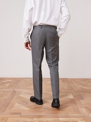 Grey Slim Fit Machine Washable Plain Front Smart Trousers - Image 4 of 6