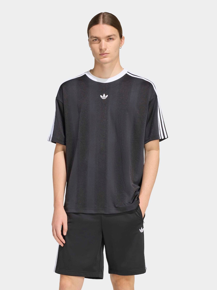 adidas Originals Black Adicolor Jacquard Jersey - Image 1 of 6 adidas Originals Black Adicolor Jacquard Jersey - Image 1 of 6