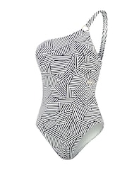 Speedo Black Womens Shaping Printed Asymmetric 1 Piece Swimsuit - Image 8 of 12