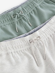 Grey/Sage Green Texture Lightweight Joggers Shorts 2 Pack - Image 13 of 15