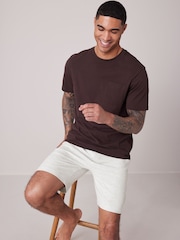 Grey/Sage Green Texture Lightweight Joggers Shorts 2 Pack - Image 7 of 15