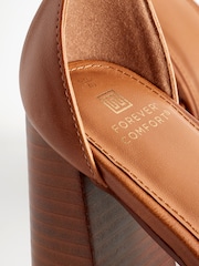 Tan Brown Forever Comfort® Square Toe Platform Heel Shoes - Image 4 of 6