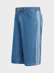 adidas Originals Blue Firebird Adicolor Denim Shorts - Image 6 of 6