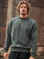 Green Regular Fit Jersey Cotton Rich Crew Sweatshirt - Image 1 of 8