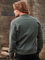 Green Regular Fit Jersey Cotton Rich Crew Sweatshirt - Image 2 of 8