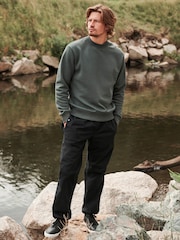 Green Regular Fit Jersey Cotton Rich Crew Sweatshirt - Image 3 of 8