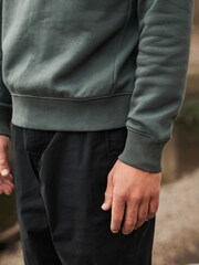 Green Regular Fit Jersey Cotton Rich Crew Sweatshirt - Image 5 of 8
