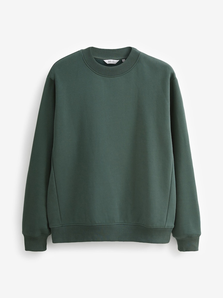 Vert - Sweat ras du cou en jersey coton majoritaire - Image 6 of 8
