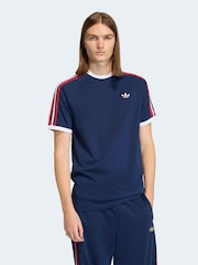 adidas Originals Blue 3-Stripes T-Shirt - Image 1 of 6