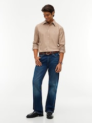 Tommy Hilfiger Brown Regular Fit Flex Flannel Shirt - Image 4 of 6