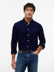 Tommy Hilfiger Blue Regular Fit Fine Corduroy Shirt - Image 1 of 5