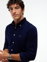 Tommy Hilfiger Blue Regular Fit Fine Corduroy Shirt - Image 3 of 5