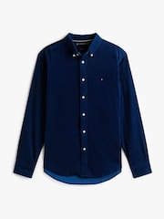Tommy Hilfiger Blue Regular Fit Fine Corduroy Shirt - Image 5 of 5