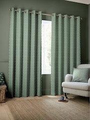 Emily Bond Sage Green Jaipur Made to Measure 100% Cotton Curtains - Image 2 of 9