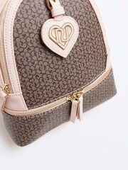 River Island Brown Girls Monogram Backpack - Image 2 of 4