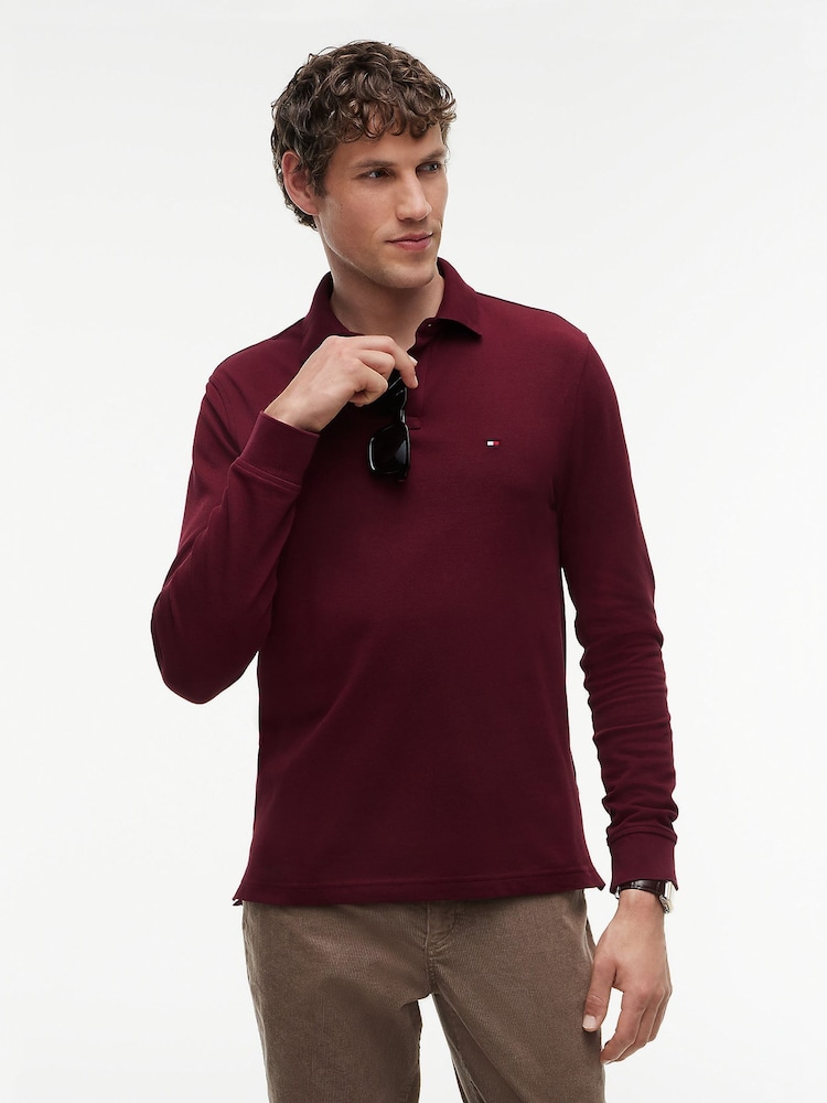 Tommy Hilfiger Red 1985 Regular Fit Long Sleeve Polo Shirt - Image 1 of 9 Tommy Hilfiger Red 1985 Regular Fit Long Sleeve Polo Shirt - Image 1 of 9